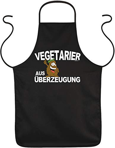 trag-das lustige Schürze Kochschürze Grillschürze Küchenschürze für alle Vegatrier Vegetarier aus Überzeugung - Geschenk Grill Spaß Schürze Kochschürze Küche