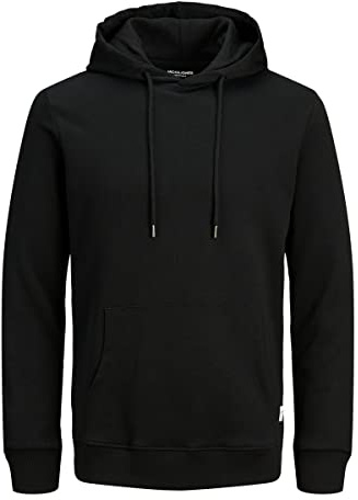 JACK & JONES herr Tröja jjebasic sweat hood noos, svart, L