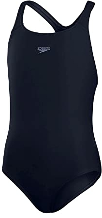 Speedo Junior Girl's ECO Endurance+ Medalist Swimsuit | Chlorine Resistance | Recycled Fabric | Comfort Fit | Swimming Lessons | Swim Holiday, True Navy, 13-14 Years
