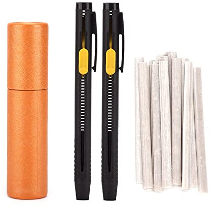 Stylo à Craie de Tailleur 20 pièces, Craie de marquage Invisible pour couturières marqueur de Tissu en Cuir à Disparition Automatique, stylos à Coudre effaçables avec Porte-Stylo