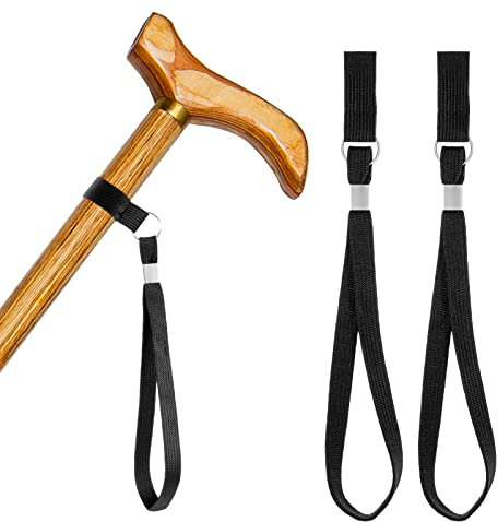 Shappy 2 Pack Wrist Loop for Walking Sticks Strap Gifts for Elderly Black Walking Stick Accessories Wrist Strap Donate Ties Crutches Holder for Nursing Homes Dad and Mom Gifts
