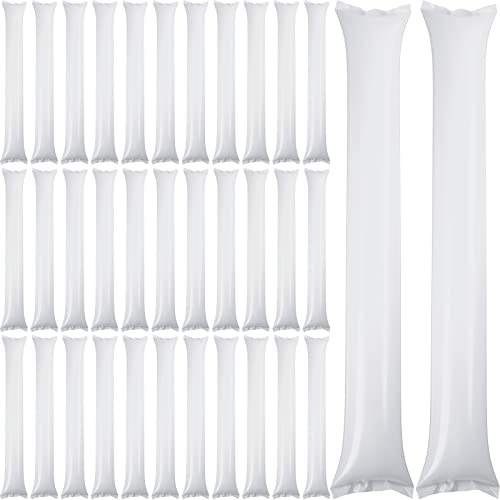 Zhanmai 150 Pcs White Thunder Sticks Boom Boom Sticks Cheering Noise Makers Team Spirit Plastic Cheerleading Spirit Stick Bam Inflatable Cheer Noisemakers for Football Game Party Sport Events