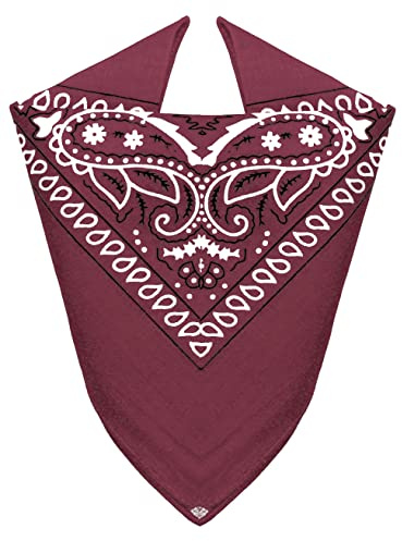 Van Der Rich ® - Bandanas aus 100% Baumwolle Kopftuch für Herren Damen (Bordeaux, One Size)