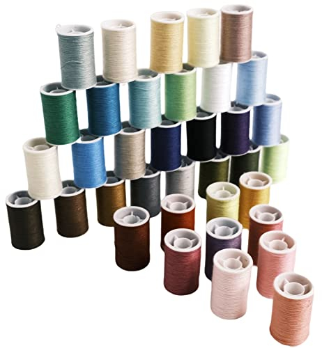 Nähgarn-Set, 36 Farben, Polyester-Fäden für Handnähen, Quilten und Nähmaschinen, DIY-Set mit 45 Meter pro Spule