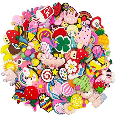 Wanlxc Schuhanstecker, Schuh Charms Schuhschmuck Pin Shoe Charms Schuh Zubehör Weihnachtsgeschenke für Damen Mädchen (40PCS Multi B)
