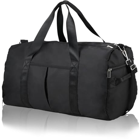 DAYGOS Sporttasche Herren, Reisetasche mit Schuhfach & Nassfach, Wasserdicht 40L Sporttaschen Sportbeutel Schwimmtasche Trainingstasche für Sport, Gym & Fitness, Weekender Reisen Duffel Bag (Schwarz)