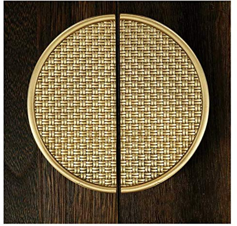 MBELLO Messing-Türklopfer, Türklopfer, Küchenschrank, Messing-Türknäufe, Halbkreis-Garderobengriffe, Retro-Frunirure-Schubladengriffe, Bronze, 96 mm (Farbe: Messing, 1 Paar) (Color : Brass 1 Pair)