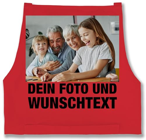 Geschenk mit Namen personalisiert by Shirtracer - Schürze - Erwachsene - Mit Foto I Eigenem Bild I Text I Name I Wunschtext