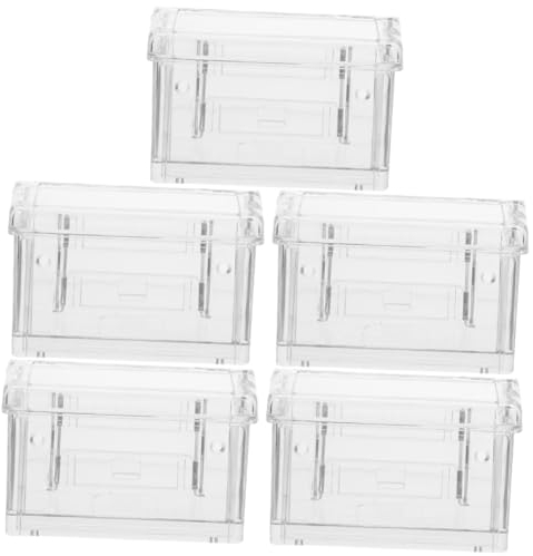 Operitacx 5Er-Box Transparente Visitenkartenbox acryl kartenhalter kartenständer acryl Geschäftskartenhalter Kartenhalter für den Schreibtisch Display für Visitenkartenhalter regenfest Klipp