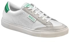 SPARCO - S-Time Sneakers Unisex Smart Casual - Chaussures de Loisirs - Tige en Cuir synthétique - Confort - Semelle en Caoutchouc - Chaussures à la Mode - Blanc/Vert - EU 43