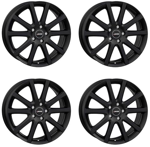 4x AUTEC Felgen Alufelgen SKANDIC 6.5x16 ET37 4x100 Schwarz matt kompatibel mit Toyota Yaris Aygo Corolla iQ