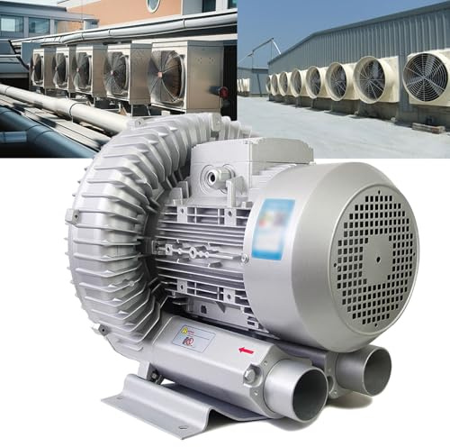 Heumbio Ventilateur Industriel 120W-1100W, Pompe à Air éLectrique avec BoîTier en Aluminium 220V, Ventilateur D'Aspiration Industriel pour Pompes, Machines-Outils, Compresseurs,1100W/1.48HP