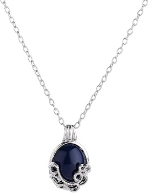 GAUEIOUR The Vampire Elena Vervain Verbena Opening Necklace,Katherine Necklace Alloy Blue Crystal Movie Fans Presents Charm Vervain Locket Vampire Family Retro Pendant for Woman Halloween Jewellery