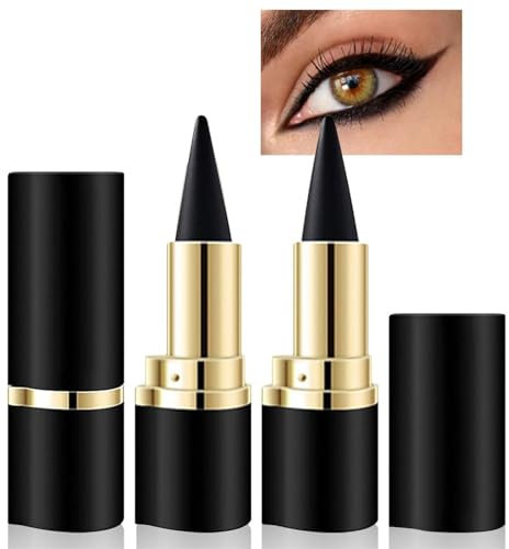 ZYEKIU 2 Stück Matte Schnell Trocknender Eyeliners, Kajalstift Wasserfest, Eyeliner Stift für Langanhaltend Lidschatten, Gel Eyeliner für Ein Alltägliches Lang Anhaltendes Augen Make Up (Schwarz)