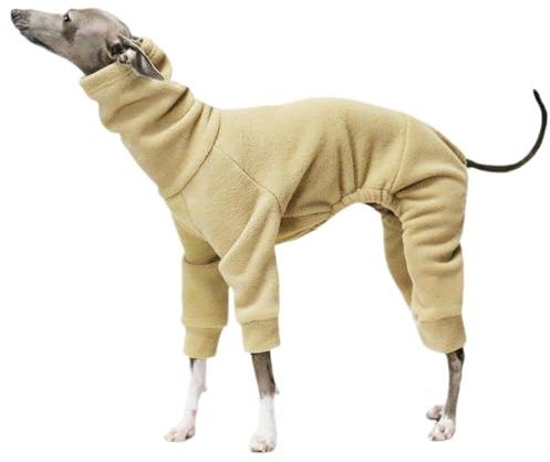Hundebekleidung Hundemantel Fleece Whippet Hunde Fleece Pullover Mit Beinen, Winddichte Rollkragen Hunde Fleece Jacke, Winter Hundeschlafanzug Für Kleine Mittlere Große Hunde XL