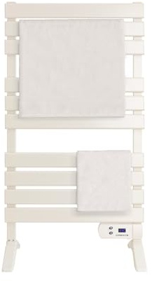 CREATE / Warm Towel 500W / Toallero eléctrico Blanco Roto con Patas / 103x5x55 cm/para Suelo o Pared. Temporizador. Pantalla LCD. bajo Consumo