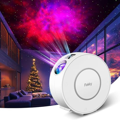 Fokky Smart Sternenhimmel Projektor, WLAN Galaxy Projector mit Sprachsteuerung/APP-Steuerung/Timer, Sternenprojektor Funktioniert mit Alexa&Google Assistant, Sternenhimmel Lampe für Kinder Erwachsene