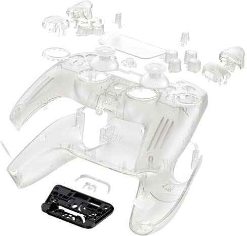 eXtremeRate Luna Rediseñado Completo Kit Carcasa con Botones Touchpad Joysticks Compatible con ps5 BDM-030/040/050 Control Placa Frontal Cubierta Trasera Compatible con ps5 Mando(Brilla en Oscuridad)