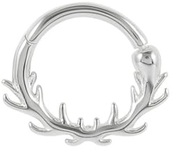 Lantine Vine Septum Daith Piercing Jewellery Gold Septum Ring 925 Sterling Silver Daith Earrings Hinged Clicker Helix Tragus Piercing Jewellery Cartilage Hoop Earrings 18g 8mm