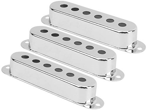 POENVFPO Juego de Cubierta de Pastilla de Bobina única Duradera de Latón, Fácil de Instalar para Guitarra Eléctrica ST SQ, 3 uds. Accesorios para Instrumentos Musicales (SILVER)