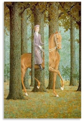 Rene Magritte The Blank Signature # 2 Poster artistico surrealismo per la decorazione della casa con figura di foresta e cavallo, stampa artistica su tela, opere d'arte per camera da letto e soggiorno