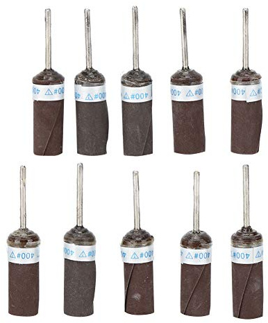 Cabezal de muelas abrasivas Cabezal de pulido de papel de lija 400# Accesorio para máquina de pulir joyas 10 piezas Cabezal de pulir de papel de lija de metal para pulido de