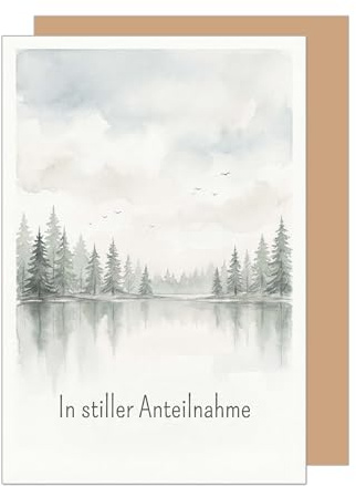 Edition Seidel Premium Trauerkarte mit Umschlag. Beileidskarte Kondolenzkarte Karte Klappkarte Spruch In stiller Anteilnahme Erinnerung Mitgefühl Gedenken Trost Hoffnung Kraft (T1260 SW026)