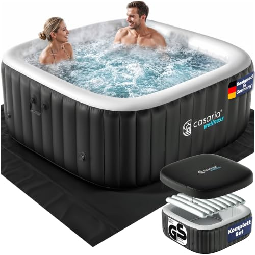 CASARIA Hidromasaje Hinchable 4 Personas 165x165cm Cuadrado 42°C Accesorios
