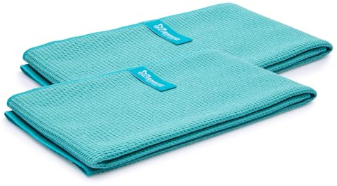 Jemako 2er Set Trockentuch groß 45 x 80 cm, inkl. Profi-Feinwäschenetz (Türkis)