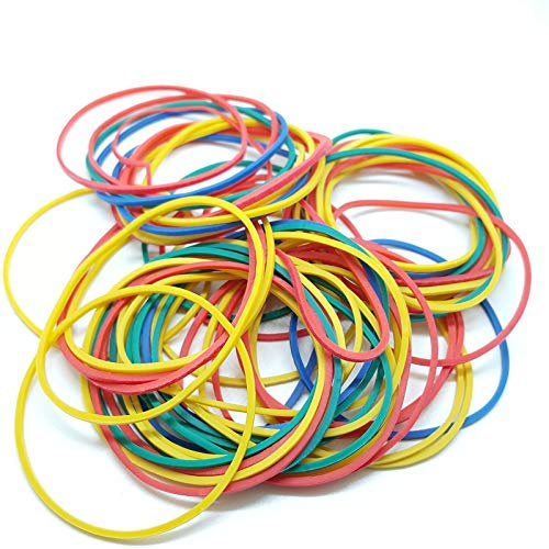 BE-TOOL Bandas elásticas, 100 g, bandas elásticas de goma de colores, bandas elásticas resistentes para el hogar, oficina, uso escolar (1 caja, 100 g/caja)