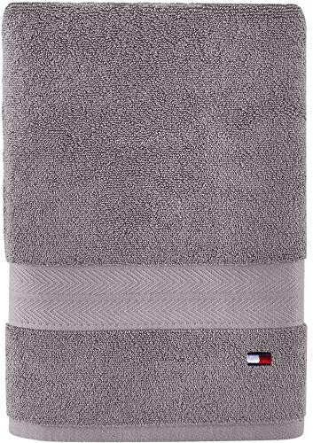Tommy Hilfiger Modernes amerikanisches Badetuch, 76,2 x 137,2 cm, 100% Baumwolle, 574 g/m² (stahlgrau)