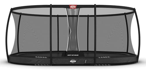 BERG Grand Champion InGround 520 oval Trampolin 520x345 cm mit Sicherheitsnetz Deluxe XL | Airflow Pro für höhere Sprünge | TwinSpring Federn | UV‑beständige Schutzrand für sicheres Gartenspringen