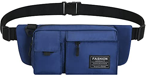 Geriineer wasserdichte Bauchtasche Damen Herren Bauchtasche Hundetraining Multifunktionale Stylisch Gürteltasche Hüfttaschen für Reise Wanderung Laufen Camping Trekking Radfahren (Blau)