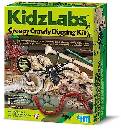 KidzLabs krypdjursingrävning – 4M arkeologi, utgrävningsset för barn – geologi och djurkunskap pedagogiska spel – vetenskapleksaker för kunskapstörstiga barn från 5 år