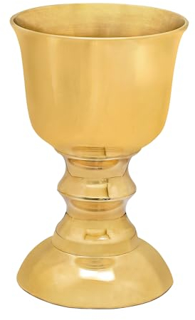 Lord of Battles Pure Brass Ceremonial Goblet 200 ml Small Wine Drinking Goblet Medieval Style – Drinking Cup Goblet for Wine | Historical Chalice – Tavern Calyx Medieval Recreation LARP Viking