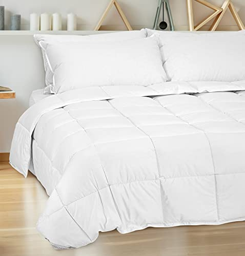 Zenoni & Colombi Piumino Singolo Invernale in 100% Fiocco di Piumino D'Oca Vergine Siberiano, Piumone Monaco 4 Punti di Calore Made in Italy (4 PUNTI DI CALORE, 155x200cm)