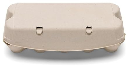 eivolution ComPac 10er Eierkarton für Hühnereier in den Größen S, M & L | Biologisch Abbaubar | Eierschachtel Made in Germany | Naturweiß | 65 Stück