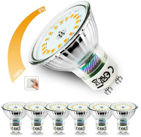 Allesgute GU10 LED Warmweiss Glühbirnen Dimmbar 5W Leuchtmittel Ersetzt für 45W Halogen Leuchtmittel 700lm LED Birnen 230V Abstrahlwinkel 120°, 6er pack