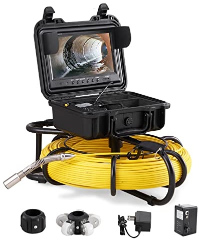 VEVOR 9Inspektionskamera 120m Rohrkamera 720P Kanalkamera 130Grad Endoskop-Kamera 12V 4500mAh Lithium-Akku 6Stunden Rohrinspektionskamera IP68 Für Abwasserkanäle Abwassersysteme Abflüsse