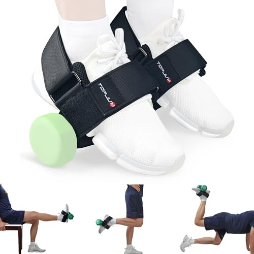 TOPJUM Tibialis - Supporto per piede con manubrio, pesi regolabili alla caviglia per piedi di scimmia, barra tibiale, cinghie per caviglia per sollevamento pesi, allenamento delle gambe a casa per