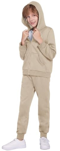 Boyoo Boys' 2 Piece Athletic Tracksuit Jogging Sets Outfit Sweatsuit Zip Up Hoodie and Active Pants for Kids 5-14 Years