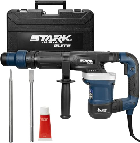 Stark USA 1200W 11-Pound SDS-Max Demolition Chipping Hammer, Corded Electric Demo Chipping Hammer Concrete/Pavement Breaker with Chisel & Case