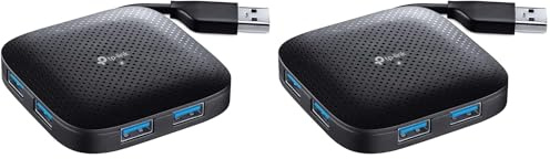 TP-Link UH400 Hub USB 3.0-4 in 1, 4 Porte, Sdoppiatore, Multipresa Portatile, 4 Indicatori LED, Design con Cavo Pieghevole, Ultra Compatto, Adattatore per Windows, Mac OS X, Linux (Confezione da 2)