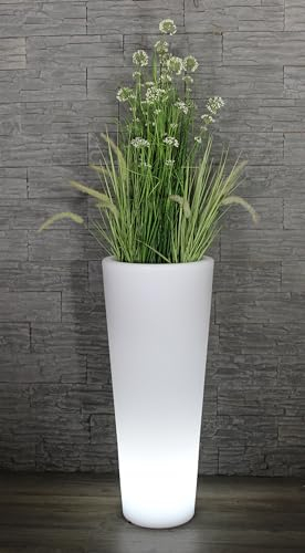 Arnusa Moderner beleuchteter Blumenkübel 90x37 cm Pflanzgefäß PL404S Blumentopf LED RGB mit Akku und Netzteil Indoor & Outdoor