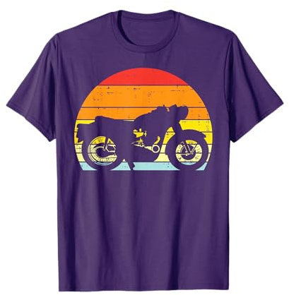 Biker Motorcycle Sunset Retro Motorbike Men Boys Kids Women T-Shirt