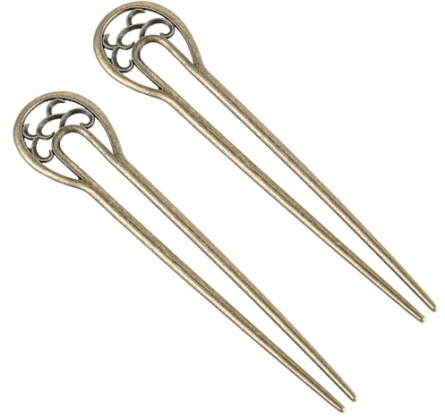 2pcs Metal U Shaped Hairpin Large French Hair Pins Vintage Hair Sticks Hair Fork Pins Hairstyle Accessories for Women Girls