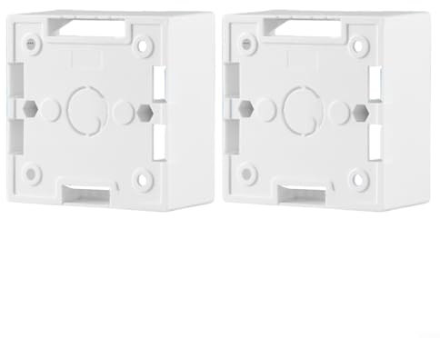 2 prese Ethernet da parete, 86 mm x 86 mm x 40 mm, facile installazione (bianco, 2 pezzi)