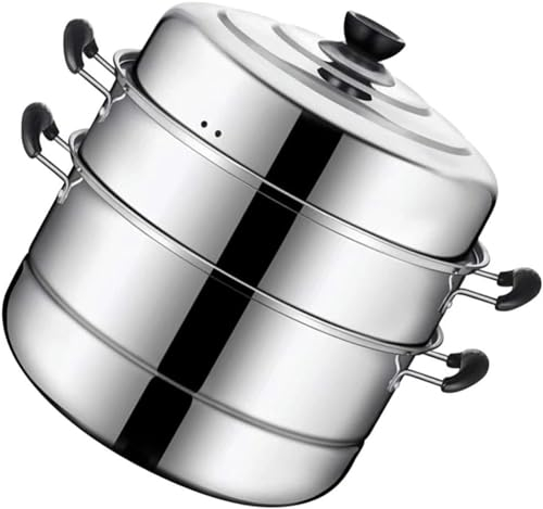 1 Vaporera de Acero Inoxidable, Olla de Vapor de Varios Niveles, Olla de Vapor de Metal, Olla de Vapor, Olla de Vapor para Cocinar, Estufa, Olla de Vapor, Olla de Vapor, Trabajo de Inducción