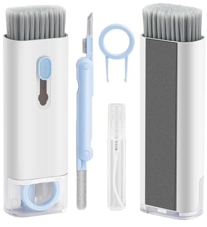 JOEJONI Set di pulizia per tastiera, 7 in 1, kit di pulizia per cellulare, multifunzione, pulitore per tastiere, laptop, accessori PC, cuffie, telefoni cellulari e fotocamere