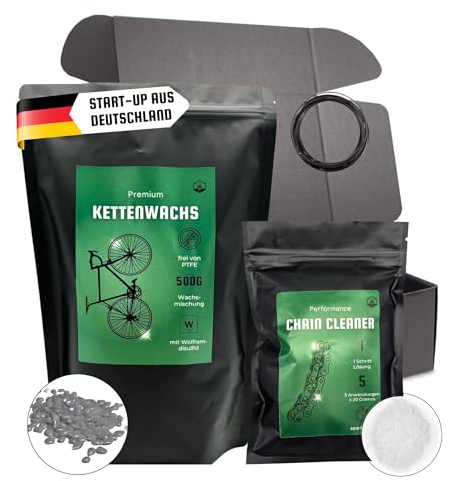 24SENDIT Fahrrad Kettenwachs Set, Chainwax zum Heißwachsen + Entfetten - tausende saubere Kilometer für Rennrad, MTB und E-Bike - einfache Anwendung, PTFE-frei